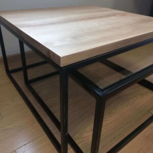 Podwójna ława Duo ze szkła i drewna